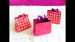 Origami Paper Bag  How To Make Paper Bags with Handles  Origami Gift Bags  Crafts With Arsha [upl. by Gerdy569]