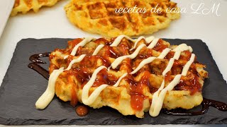 COMO HACER WAFFLES O GOFRES DE PATATA RECETA FÁCIL Y RÁPIDA [upl. by Fleur]