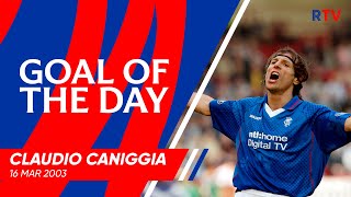 GOAL OF THE DAY  Claudio Caniggia  16 Mar 2003 [upl. by Sirovart]