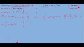 Integrales por partes 05 ejemplo 4 x por arcotangente parte 1 [upl. by Solokin]