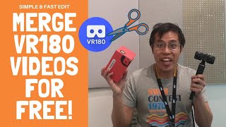 How to merge VR180 videos Edit for FREE Tutorial for Insta360 Evo amp Vuze XR 180° 3D [upl. by Sipple]