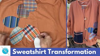 Sweatshirt Transformation A Sweatshirt Jacket [upl. by Ydnat]