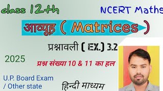 Class 12 maths matrices exercise 32 questions 10 to 11  ncert maths  matrix [upl. by Nefets]