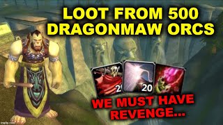 LOOT FROM 500 WETLANDS DRAGONMAW ORCS WORLD OF WARCRAFT CLASSIC WARRIOR GOLD FARM [upl. by Yllil423]