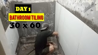 Paano Mag Kabit Ng 30x60 Na Tiles Sa CR [upl. by Cathrine]