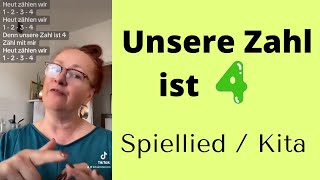 Unsere Zahl ist vier  Thema zählen bis zur VIER  Spielideen für Erzieher deutsch [upl. by Yllil]