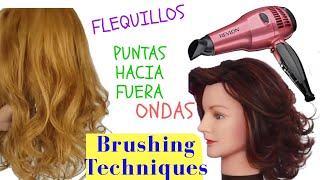 Fácil Técnicas de CepilladoOndas con Secadora Brushing Techniques [upl. by Bergess914]