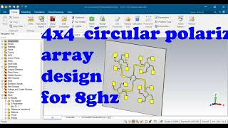 4x4 circular polarized array antenna design optimize for 24GHz cst studio suite [upl. by Ransome174]