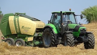 DeutzFahr Agrotron 6140  Krone Fortima V1800MC [upl. by Atnahc667]