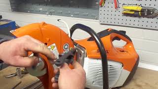 How to Change the Adjusting Lever on a Stihl TS410 Disc Cutter  LampS Engineers [upl. by Kuska]