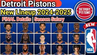 Detroit Pistons  FINAL LINEUP  TODAY UPDATE  ROSTER REPLACE 202425 nbaupdate [upl. by Elnar135]