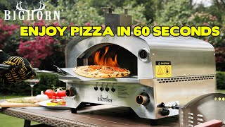 BIG HORN OUTDOORS Portable Propane Pizza Oven with 13 inch Pizza Stone [upl. by Nwahsd]