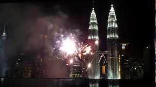 Fireworks at KLCC Kuala LumpurHappy New Year 2013 [upl. by Inavoy]