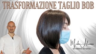 BOB haircut Transformation long to short  Tutorial Trasformazione taglio BOB in semplici Steep 😉 [upl. by Drummond]