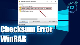 How to Fix Checksum Error in WinRAR extraction in Windows 11 [upl. by Nnylimaj]