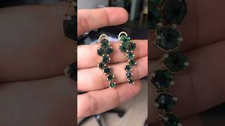 758 carat Colombian trapiche emerald earrings youtubeshort shorts fy viralshort rajabbutt94 [upl. by Inahet]