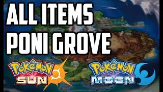 All Items in Poni Grove  Pokemon Sun and Moon [upl. by Anilave]