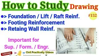 RCCFooting Reinforcement Drawing ReadingStudy  Raft Reinforcement  Retaining Wall Reinforcement [upl. by Trinee168]