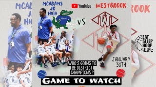 McAdams Jr High vs Westbrook  quotDISTRICT CHAMPIONS quot [upl. by Eskill]