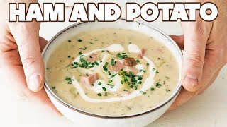 Homemade Ham and Potato Soup Recipe [upl. by Hopper]