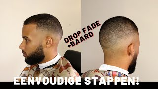 Hoge Drop Fade  Baard  Overloop Tutorial  EASY [upl. by Candida263]