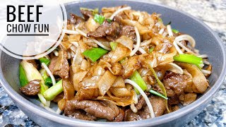 Beef Chow Fun Recipe Stir Fried Rice Noodle [upl. by Anaidirib]