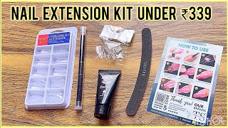 😳₹339 Nail Extension kit from AMAZON Unboxing amp Review [upl. by Goober163]