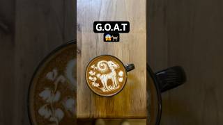 Latte Art Design  Mastering GOAT Latte Art Tutorial coffeeart shorts [upl. by Yhtamit868]