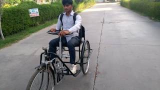 Modified tricycle for handicap people [upl. by Zenger]