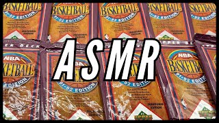 Relax with some old basketball card packs from 1991  ASMR whisper and gum chewing [upl. by Cinomod468]