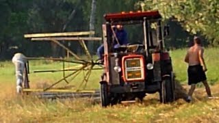 Snopowiązałka zbiera owies  żniwa na wschodzie Polski [upl. by Amann]