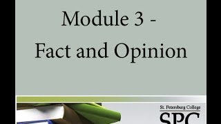 Module 3  Fact and Opinion [upl. by Noah]