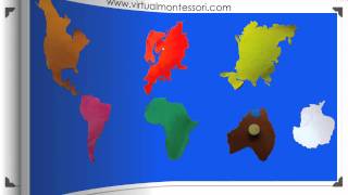 Montessori Geography The 7 Continents [upl. by Nnaeirrac]