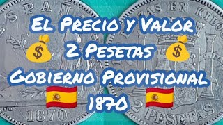 2 Pesetas 1870 Gobierno Provisional 💰 🇪🇸 [upl. by Prady]