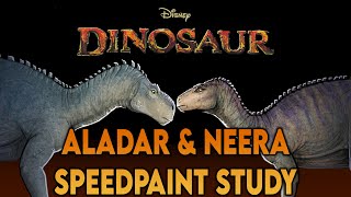 Disney Dinosaur  Iguanodon  Aladar amp Neera Fan Art Speedpaint [upl. by Esilanna]