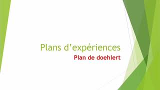 Plan de doehlert [upl. by Wayne]