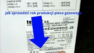 Jak odczytać rok produkcji pieca gazowego z tabliczkinaklejki znamionowej Termet Ecocondens [upl. by Innob894]