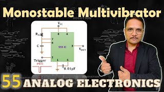 Monostable Multivibrator using 555 timer IC Basics Circuit Working amp Waveforms Explained [upl. by Xantha625]