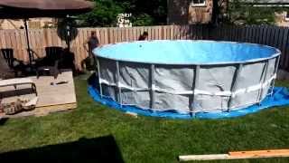 Ground Prep and Intex Ultra Frame Pool installation [upl. by Sulrac521]