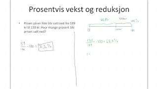 Prosentvis vekst og reduksjon [upl. by Hadnama]