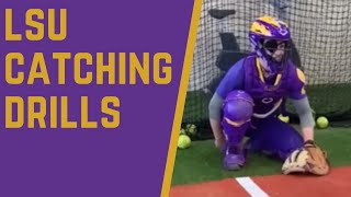 LSU Catching Drills Softball Tips and Drills [upl. by Adnamma]