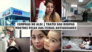 Compras no Aldi  Tratei das Roupas  Mostrei peças das Feiras de Antiguidades [upl. by Dreda]