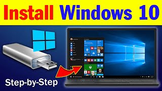 How to install Windows 10 from USB Flash Drive  Windows 10 installation step by step  windows10 [upl. by Ecyor]