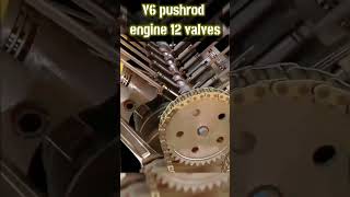 Pushrod V6 engine animation automobile engine mechanical [upl. by Carlotta]