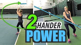 Two Handed Backhand POWER  tennis lesson [upl. by Ramak]