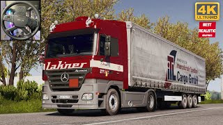 Mercedes Actros V6 Realistic Driving on Grand Utopia Map Project Next GenReshadeMoza R5 TSW Wheel [upl. by Kuska]