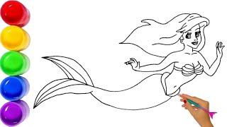 Glitter Mermaid Drawing  How to draw mermaid for kids  Lets draw together [upl. by Seen844]