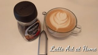 Latte Art at Home Nescafe Classic [upl. by Eidnyl583]