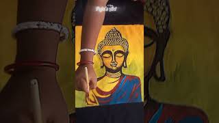 Fabric painting on t shirt fabric design on black t shirt youtubeshorts [upl. by Ahsirtap]