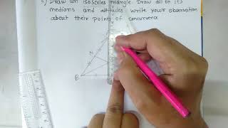 8 Standard mathspractice set 41Q6 state boardDraw medians amp altitudes in isosceles triangle [upl. by Notreb]